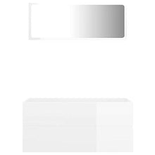 vidaXL Set Mobili da Bagno 2 pz Bianco Lucido in Truciolato