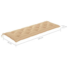 vidaXL Panca da Giardino con Cuscino Beige 150 cm Legno di Teak