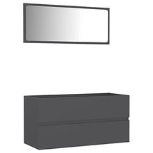 vidaXL Set Mobili da Bagno 2 pz Grigio Cemento in Legno Multistrato