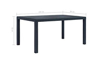 Tomaino Tavolo da Giardino in plastica Effetto Rattan (antarcite)