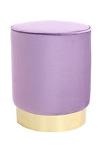 One Couture - Sgabello in velluto, con base in metallo, colore: Viola