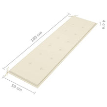 vidaXL Panca da Giardino con Cuscino Crema 175 cm in Legno di Teak