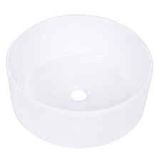 Aynefy - Lavabo rotondo da appoggio per bagno, in ceramica da 405 mm