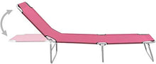 L&B-MR - Lettino da sole pieghevole per esterni, con struttura in acciaio e tessuto, colore: Rosa