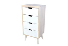 Cassettiera a 4 cassetti, colore bianco naturale