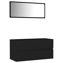 vidaXL Set Mobili da Bagno 2 pz Nero in Legno Multistrato