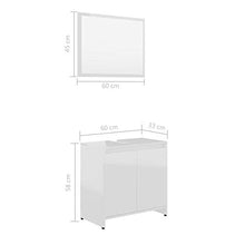 Tidyard Set Mobili da Bagno Bianco Lucido in Truciolato,Resistente e Stabile