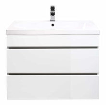 Mobile bagno Talis 80 bianco lucido, 2 cassetti senza maniglie