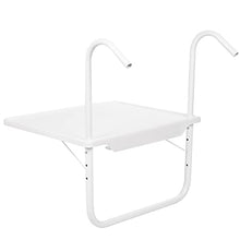 PrimeMatik - Tavolo Rettangolare in Polipropilene per Balcone 52x40cm Bianco