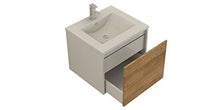 Jet-line Set di mobili da bagno Linz, larghezza 60 cm, mobili da bagno e lavabo con cassetto Push Open Soft Close in legno