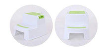 KAIXIN Sgabello a 2 gradini per Bambini - Sgabello per Bambini con Impugnatura Morbida Antiscivolo per Sicurezza Come WC da Bagno Sgabello per vasino e Sgabello per Cucina Verde