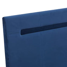 vidaXL Giroletto con Luci LED Imbottito Classico Elegante Telaio Letto Struttura in Ferro Verniciato Testata in MDF Blu in Tessuto 120x200 cm