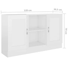 vidaXL Credenza Bianco Lucido 120x30,5x70 cm in Truciolato