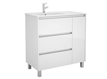 Salgar Arenys Set Mobile da Bagno, Pannelli di truciolato, Bianco Lucido, Extra Grande