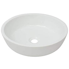 Lavabo da bagno rotondo in ceramica bianca 42 x 12 cm