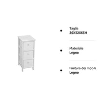 King Home C656933 Cassettiera 3 Cassetti Legno