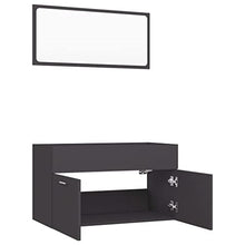 vidaXL Set Mobili da Bagno 2 pz Grigio in Truciolato