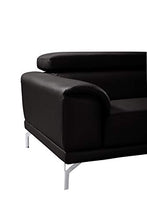 Mobilier Deco - Divano di design Carlo a 3 posti, in similpelle, colore: Nero