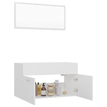 vidaXL Set Mobili da Bagno 2 pz Bianco in Legno Multistrato