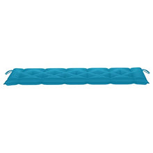 vidaXL Panca da Giardino con Cuscino Azzurro 175 cm Massello di Teak