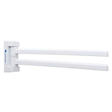 Porta asciugamani con 2 braccia parallele, in plastica, per bagno, colore bianco
