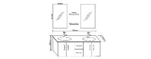 Grafica ma.ro srl Mobile Bagno ARREDOBAGNO RUBINETTI Inclusi Nero Laccato 151 CM Doppio LAVABO Ice