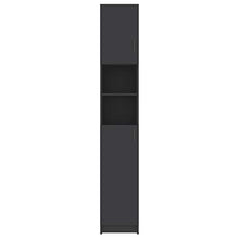 Colonna bagno – Moderno mobile bagno – Include 4 ripiani e 2 ripiani aperti, 32 x 25,5 x 190 cm, colore: grigio