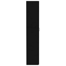 FAMIROSA Armadietto Bianco Lucido Nero 80x35,5x180 cm in Truciolato