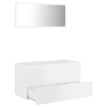 vidaXL Set Mobili da Bagno 2 pz Bianco Lucido in Legno Multistrato