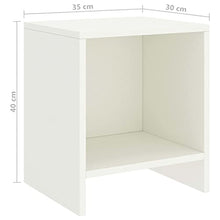 vidaXL Comodino Bianco 35x30x40 cm in Legno Massello di Pino