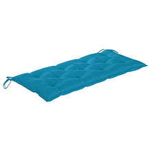 vidaXL Panca da Giardino con Cuscino Azzurro 240 cm Massello di Teak