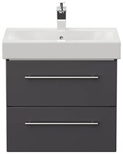 emotion Lavabo con mobiletto, Legno, Antracite Lucido, 60, 2 unità