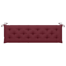 vidaXL Panca da Giardino e Cuscino Rosso Vino 175 cm Massello di Teak