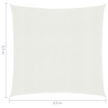 vidaXL Vela Parasole 160 g/m² Bianca 2,5x2,5 m in HDPE
