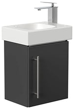 Mobile bagno con lavabo Geberit Icon 38cm a destra nero satinato