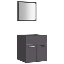 vidaXL Set Mobili da Bagno 2 pz Grigio in Truciolato