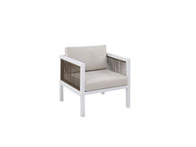 Beliani Set Lounge da Giardino con Divano e 2 Poltrone Bianco e Marrone Borello