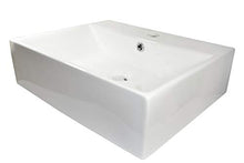 1 lavabo in ceramica rettangolare grande lavabo bagno 51 cm L x 42,5 cm B