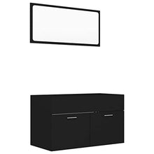 vidaXL Set Mobili da Bagno 2 pz Nero in Truciolato