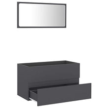 vidaXL Set Mobili da Bagno 2 pz Grigio in Truciolato