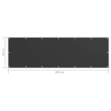 vidaXL Paravento da Balcone Antracite 90x300 cm in Tessuto Oxford