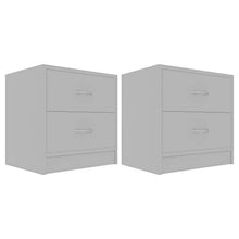 Goliraya 2 pz Comodini Camera da Letto Moderni con 2 Cassetti in Truciolato Bianco/Nero/Rovere/Grigio,Comodino Moderno,Cassettiera Camera da Letto Moderno,Comodino con Cassetti 40x30x40 cm