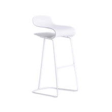 Miwaimao - Sgabello alto in acciaio INOX per casa, semplice e creativo, confortevole (colore: rosso, dimensioni: 76 cm), bianco, 66 cm