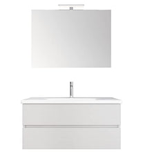 bonussi Mobile Bagno Sospeso 100 cm Lavabo Specchio e Cassettoni Bianco Larice
