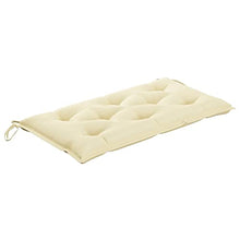 vidaXL Panca da Giardino e Cuscino Bianco Crema 112 cm Legno di Teak
