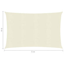 vidaXL Vela Parasole 160 g/m² Crema 4x5 m in HDPE