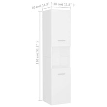 vidaXL Armadio da Bagno Bianco 30x30x130 cm in Truciolato