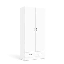 Dmora Armadio Guardaroba a Due Ante e Un cassetto, Colore Bianco, cm 79 x 35 x h170