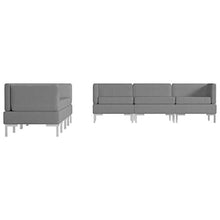 FAMIROSA Set di Divani 7 pz in Tessuto Grigio Scuro-2870