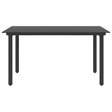 vidaXL Tavolo da Giardino Nero 150x80x74 cm in Acciaio e Vetro